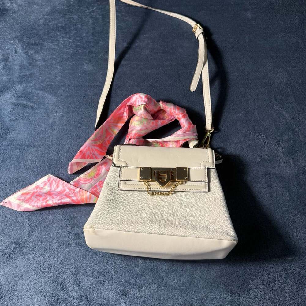 Aldo Qeliwen White Mini Crossbody Bag with Scarf Handle